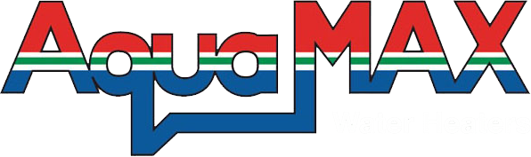 AquaMAX logo for hot water heaters, serving the Sunshine Coast and surrounding areas