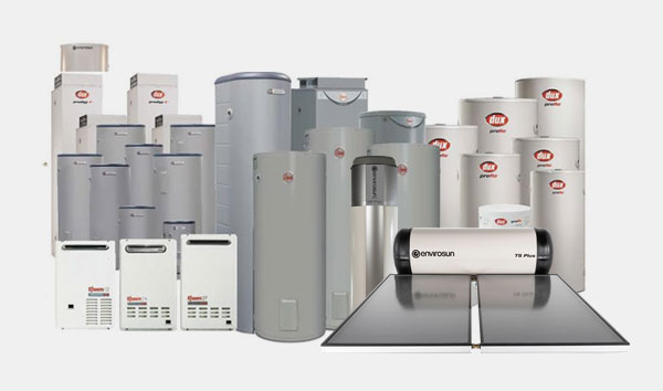 Selection of residential hot water systems and water heaters available on the Sunshine Coast